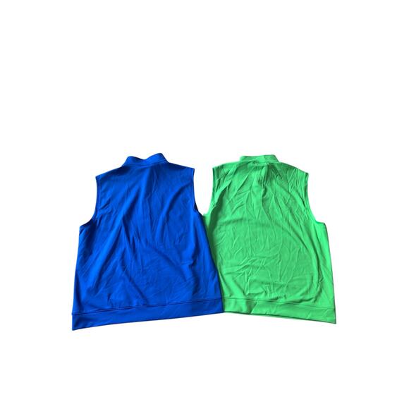 NWT WALTER HAGAN Med Men’s Golf Vests 2 Pack Neon Grn Blue 1/4 Zip - Picture 3 of 6